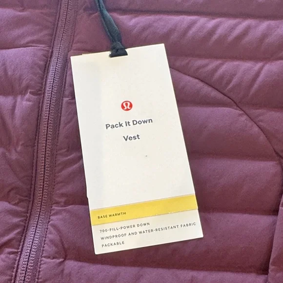 Lululemon Athletica Burgundy Pack It Down Vest - Picture 2 of 7